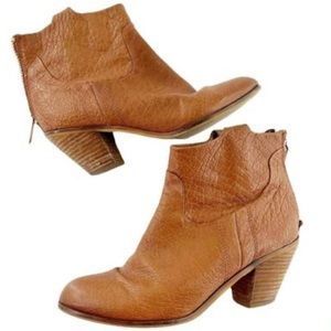 Sam Edelman, brown leather snakeskin ankle boots
